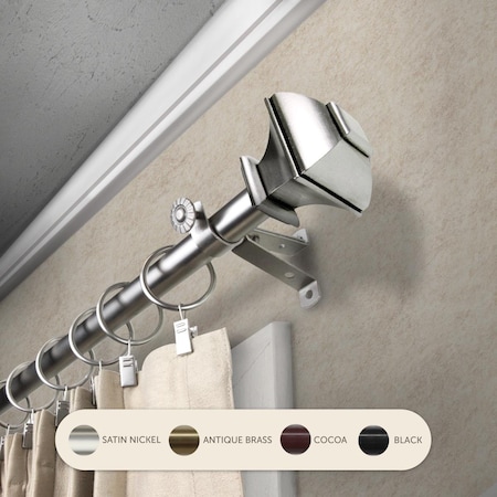 Central Design 0.8125 in. Vicky Curtain Rod with 120 to 170 in. Extension, Satin Nickel 4882-995